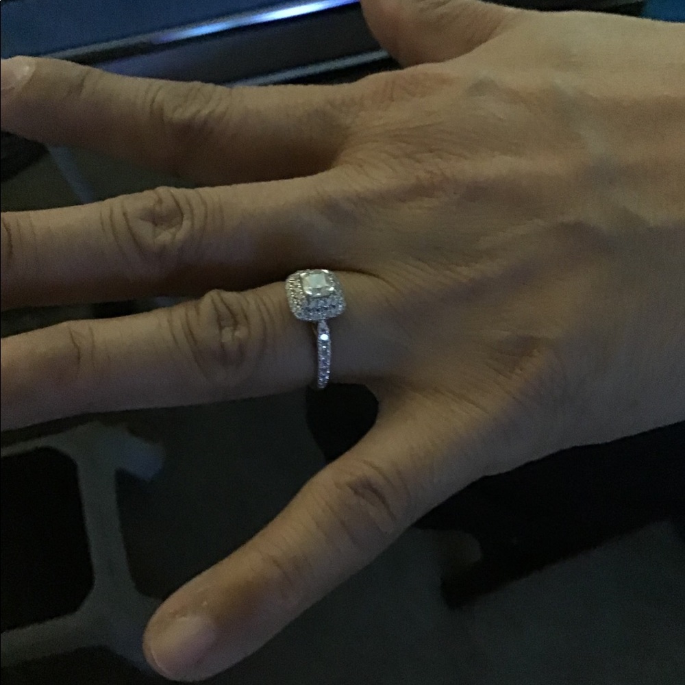 1.03 CT.TW.GIA cushion double halo engagement ring